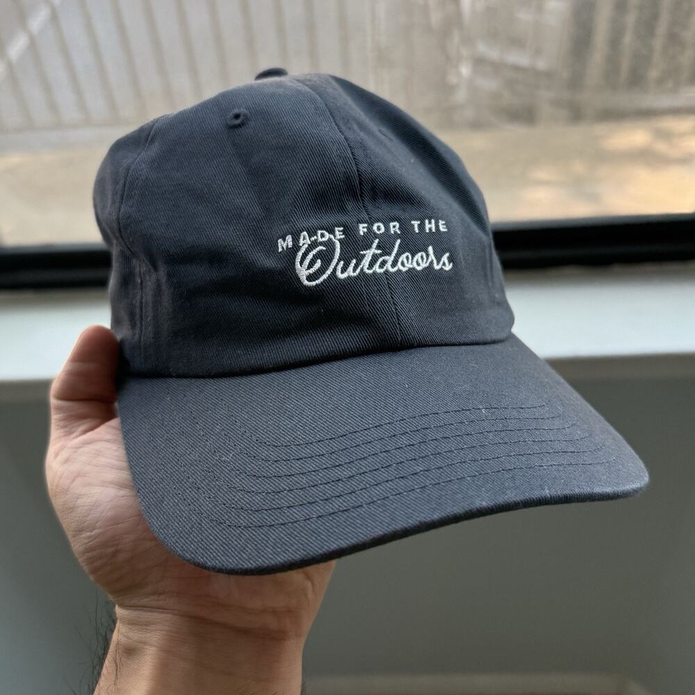 Poncho Made For The Outdoors Navy Blue Baseball Cap Hat Strapback